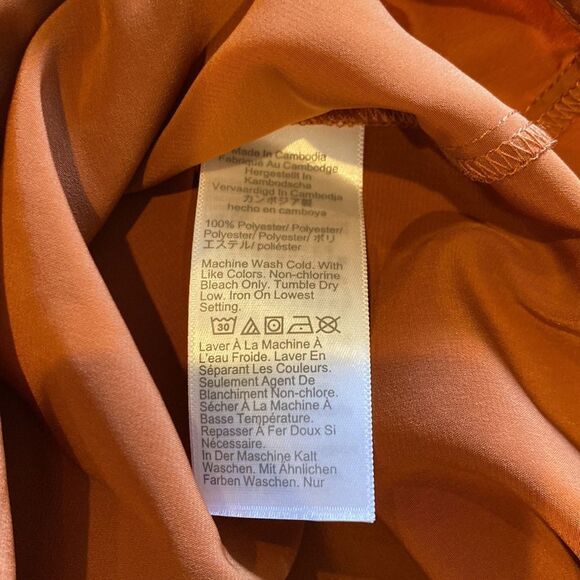 NWT J Crew Blood Orange Extra Large Popover Tank Button Up V Neck Round Hem - Picture 8 of 8